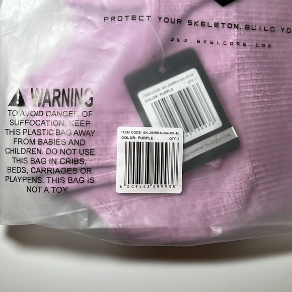 NWT Skelcore Purple Ribbed Seamless Sports Bra Size Medium - Picture 3 of 5